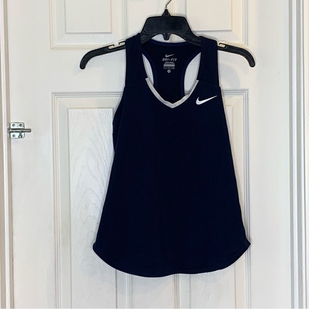 Nike Dri-Fit Navy Blue/White Racerback Tank Size Small